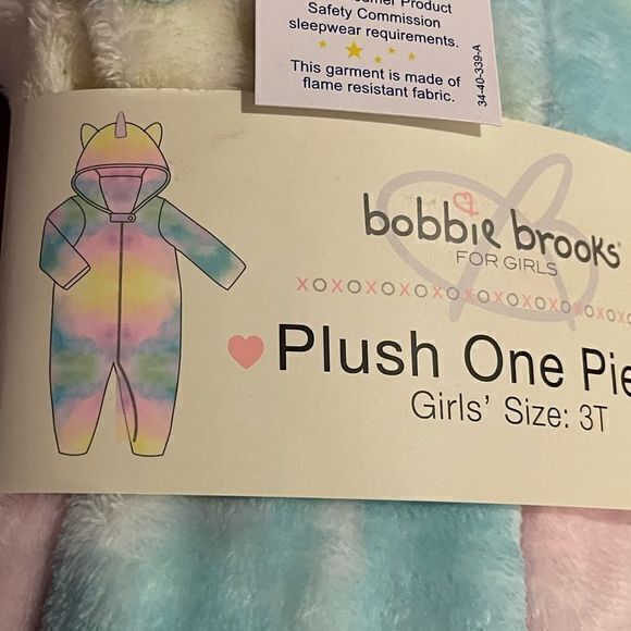NWT Sz 3T Bobbie Brooks Tie Dye Unicorn One Piece - Picture 3 of 3